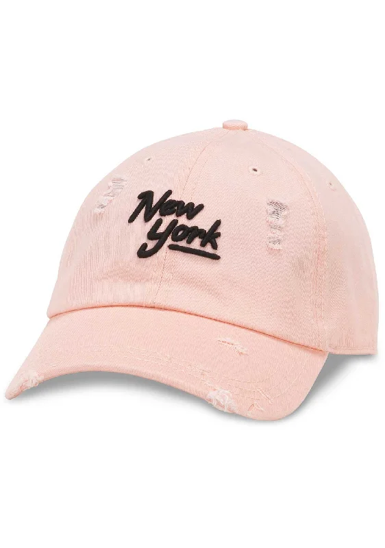 New York Shred Slouch Raglan Hat in Pink