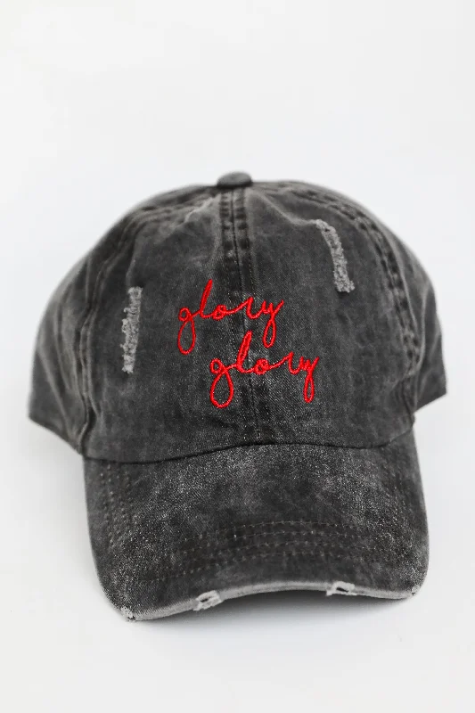 Glory Glory Distressed Script Embroidered Hat