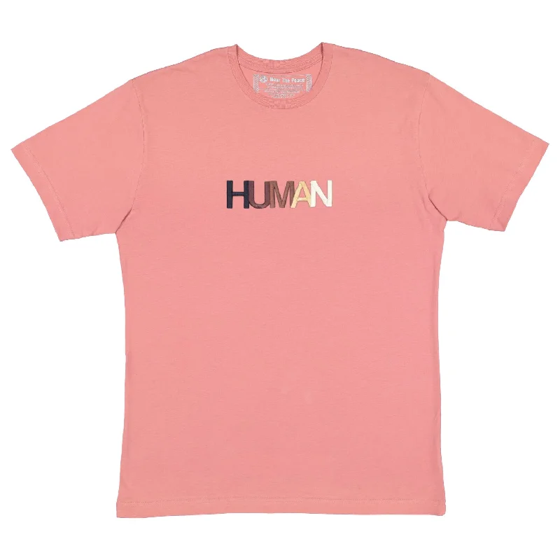 Human Embroidered Sage & Mauve Tee