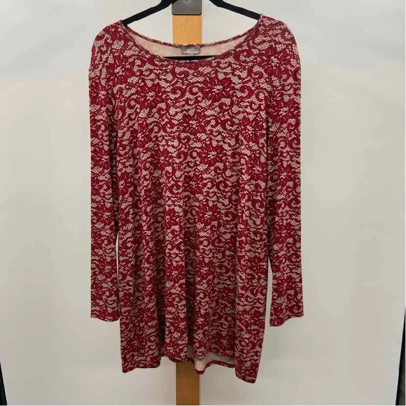 j jill Women's Size L Red Lace Tunic