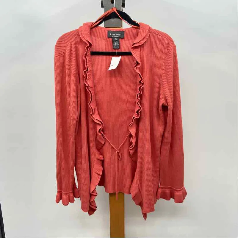 Nine West Women's Size XL coral Solid Cardigan