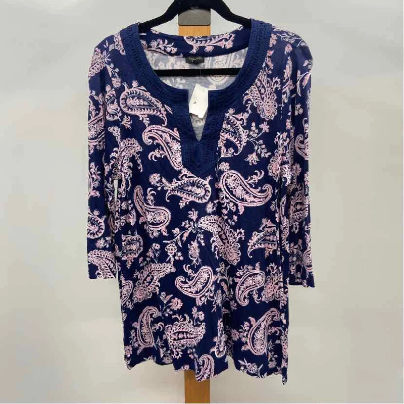 Talbots Women's Size XL Blue Paisley Tunic