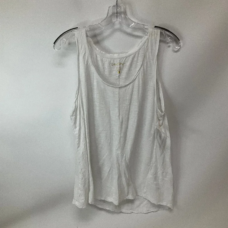 Top Sleeveless By Lilly Pulitzer In White, Size: L