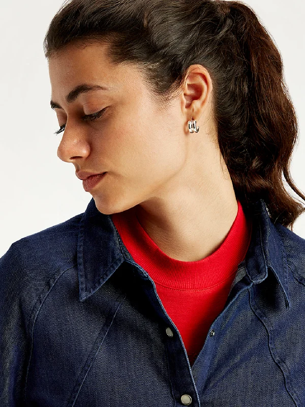 Women's Solid Regular Fit Denim Shirt