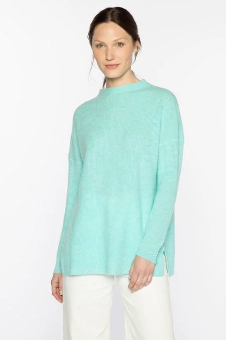 Kinross Cashmere Rib Funnel Tunic