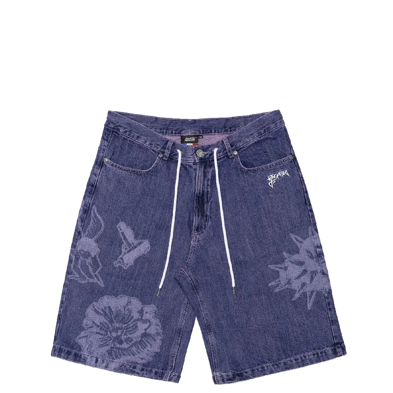 INSTINCT DENIM BAGGY SHORT - PURPLE