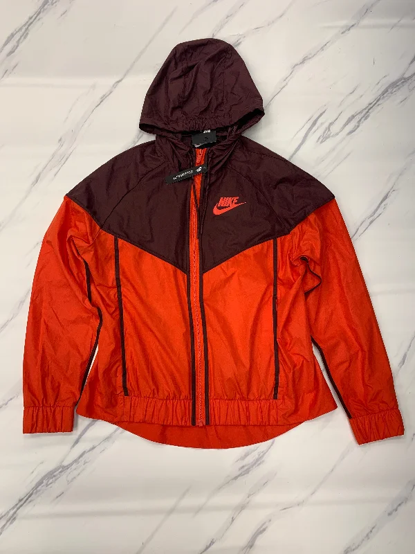 Athletic Jacket By Nike Apparel In Orange, Size: M