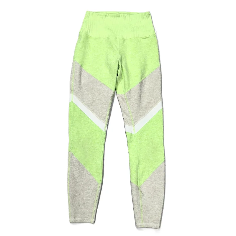 Athletic Leggings By Alo In Cream & Green, Size: Xxs