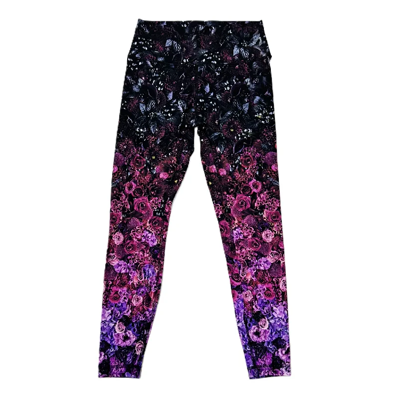 Athletic Leggings By Lululemon In Black & Pink, Size: M