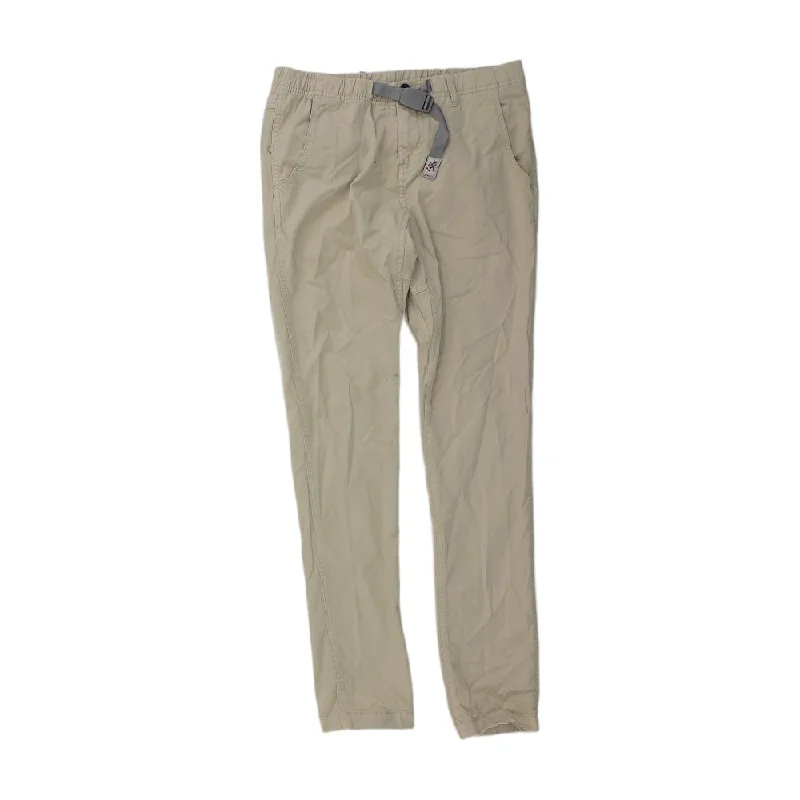 Beige Solid Khaki Pants