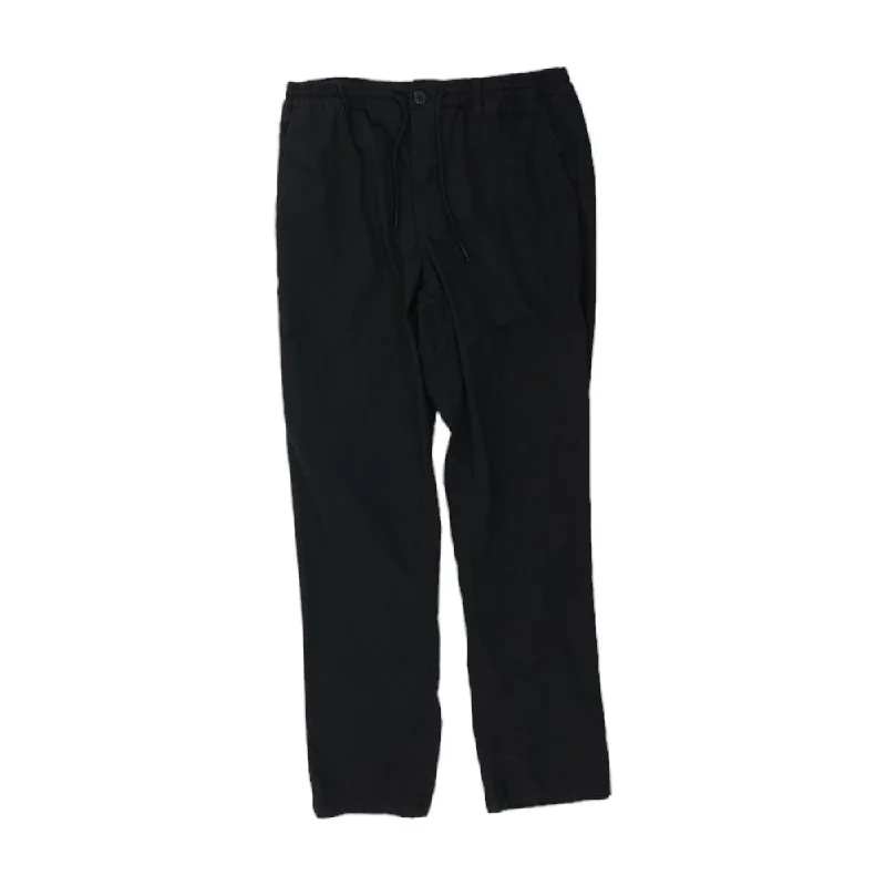 Black Solid Active Pants