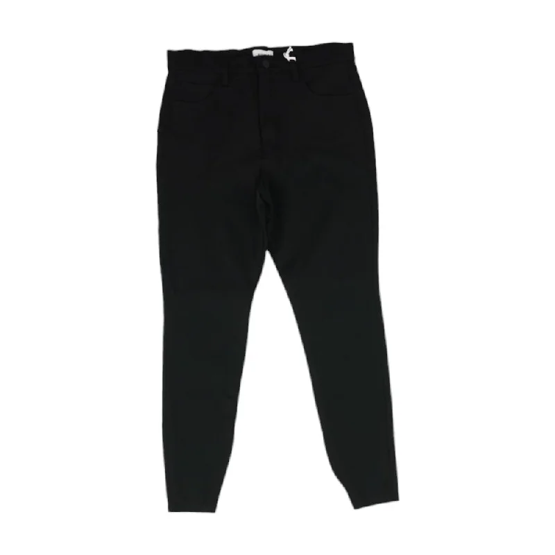 Black Solid Five Pocket Pants