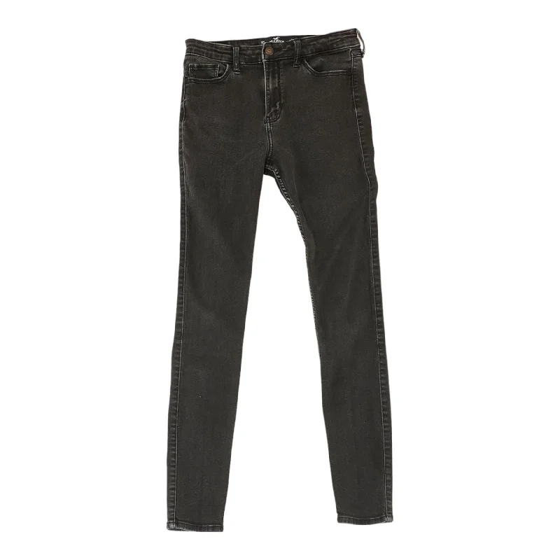 Black Solid High Rise Skinny Leg Jeans