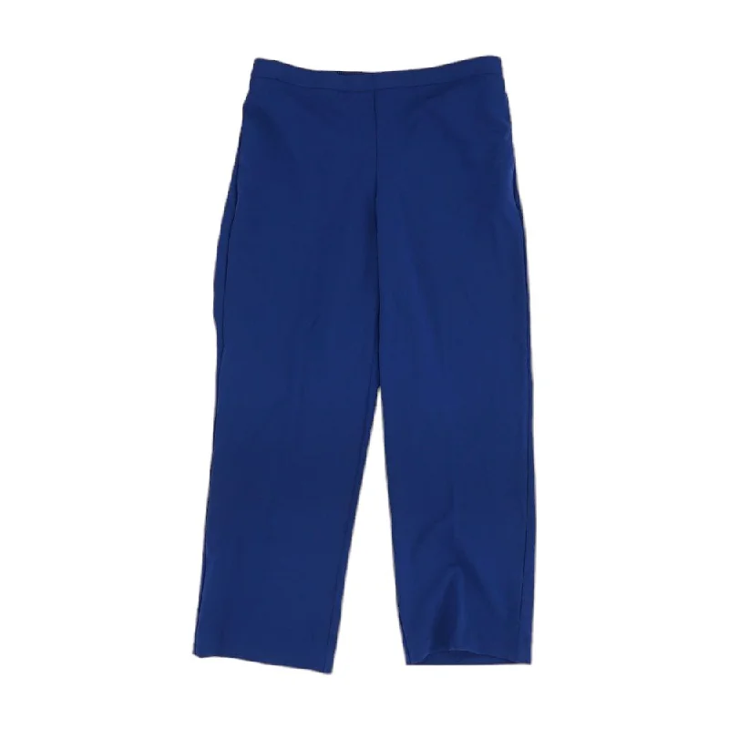 Blue Solid Dress Pants