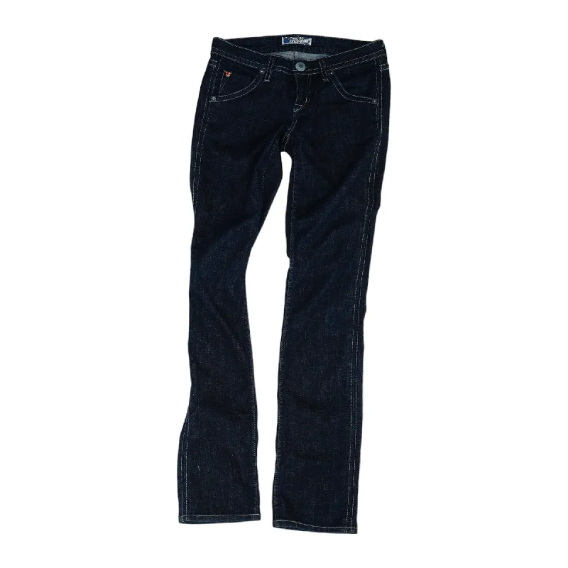 Blue Solid Low Rise Slim Leg Jeans