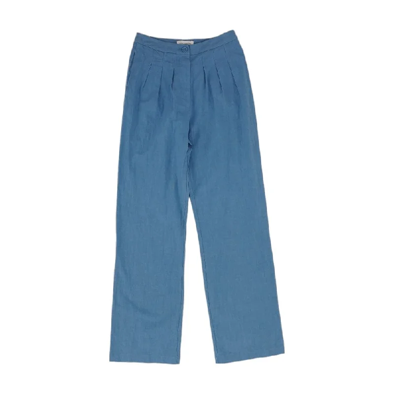 Blue Solid Pants