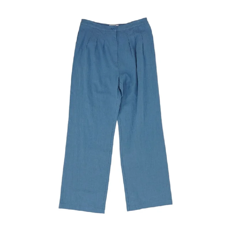 Blue Solid Pants