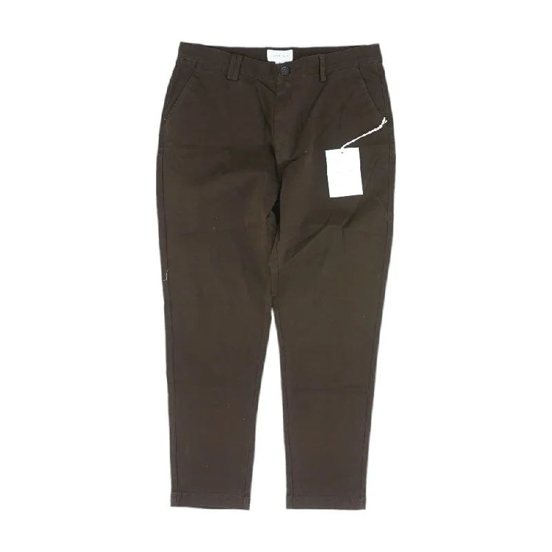 Brown Solid Capri Pants