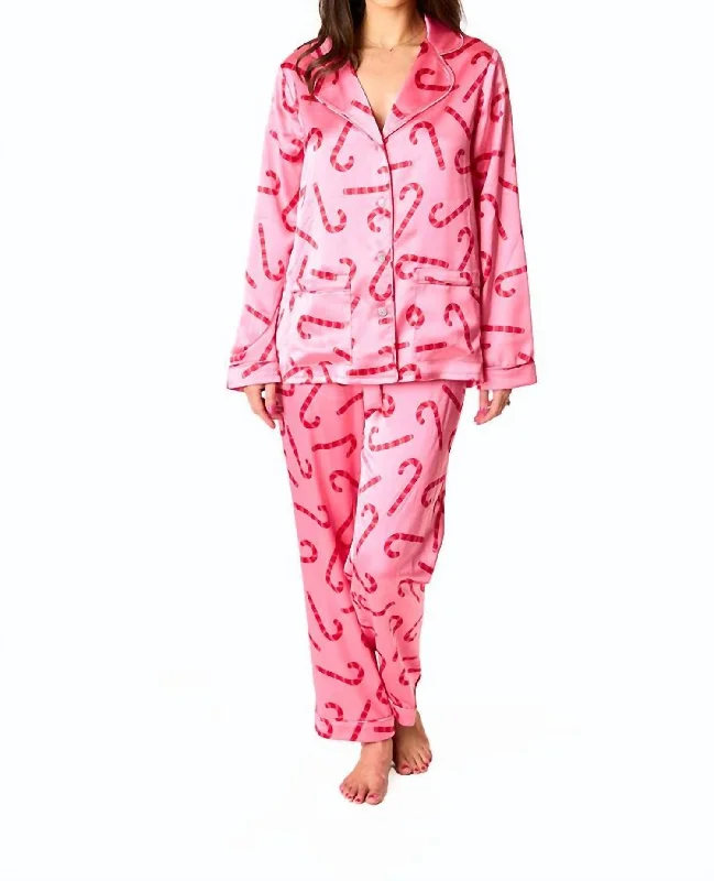 Candy Land Pajama Set In Pink