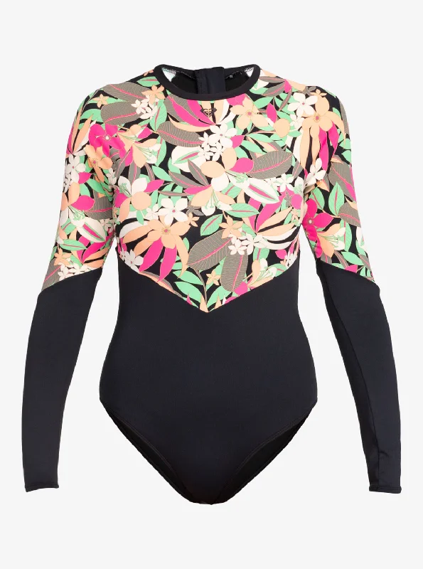 Fashion Long Sleeve Swimsuit 2 - Anthracite Palm Song S