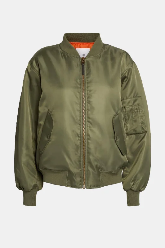 Leon Bomber in Army Green