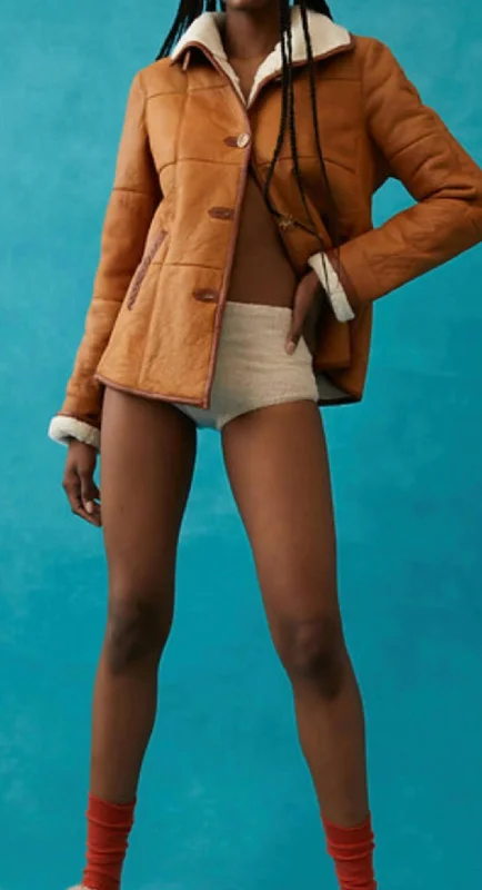 Nathalie Shearling Jacket In Tan