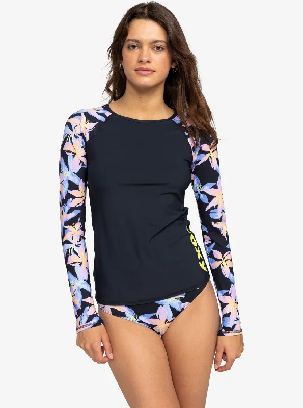 Roxy Active Long-Sleeve Printed Rashguard - Anthracite Kiss