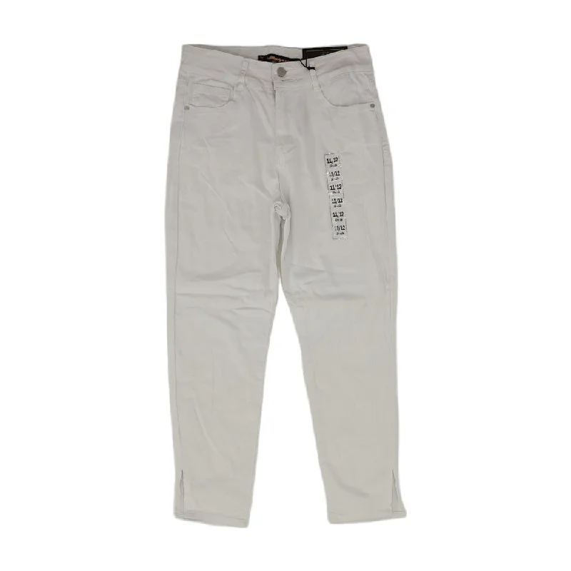 White Solid Five Pocket Pants