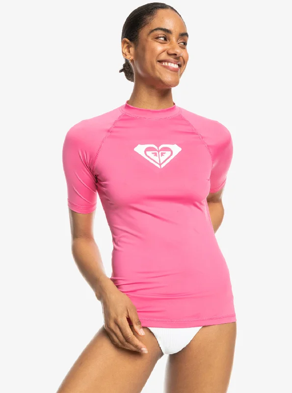 Whole Hearted Short Sleeve Upf 50 Rashguard - Shocking Pink