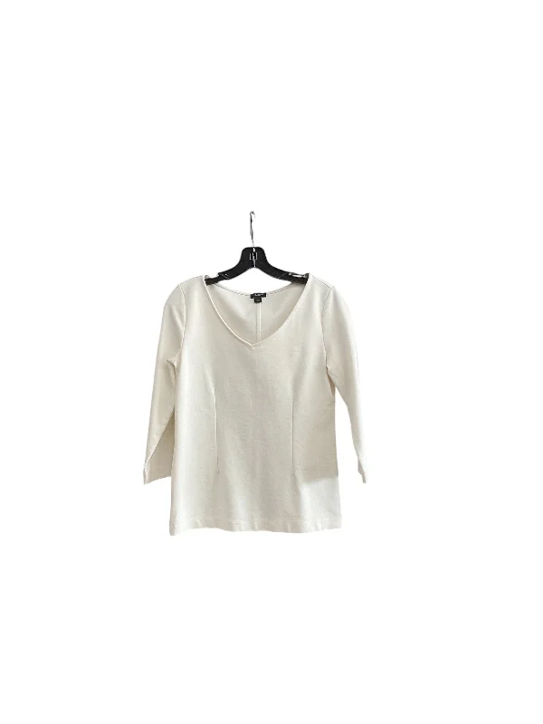 Top 3/4 Sleeve Basic By Ann Taylor In White, Size: S