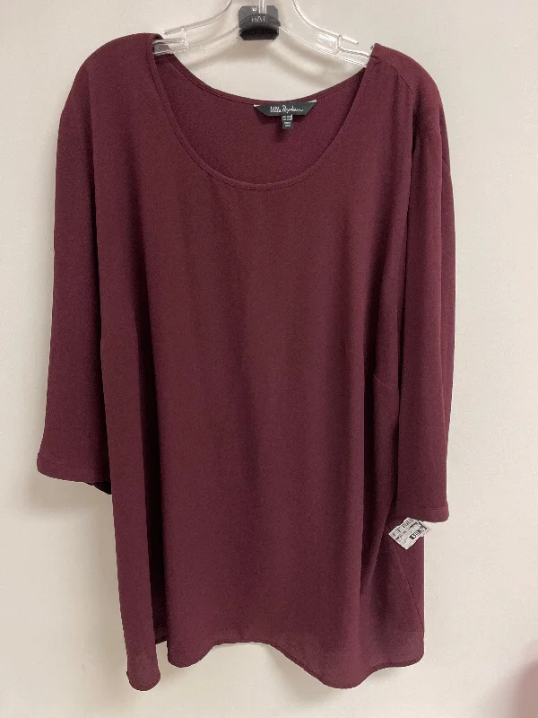 Top Long Sleeve By Clothes Mentor In Red, Size: 4x