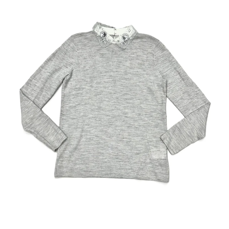 Top Long Sleeve By Club Monaco In Grey, Size: M