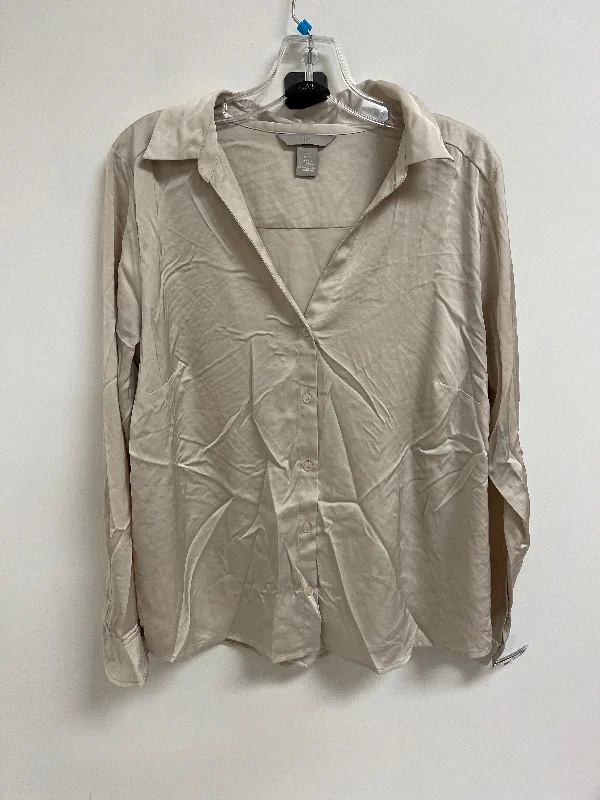 Top Long Sleeve By H&m In Cream, Size: L