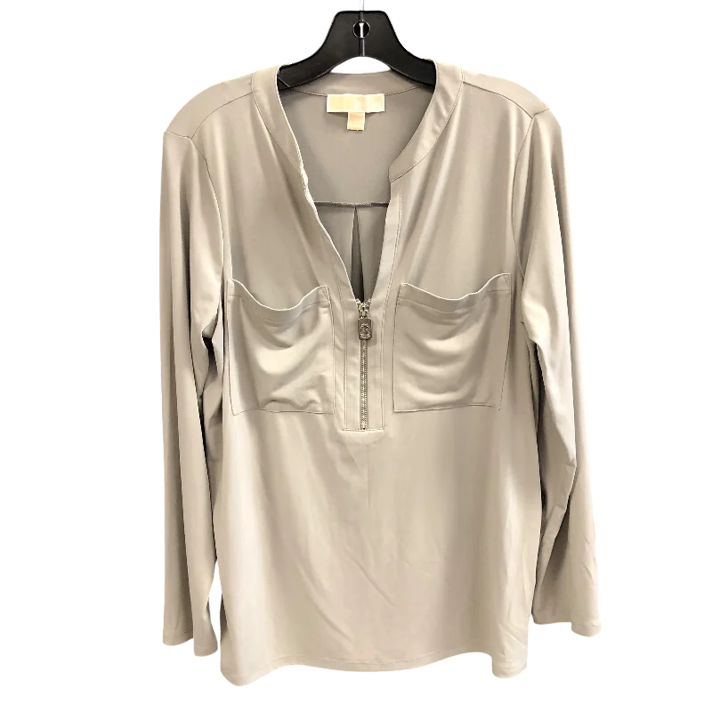 Top Long Sleeve By Michael By Michael Kors In Grey, Size: L