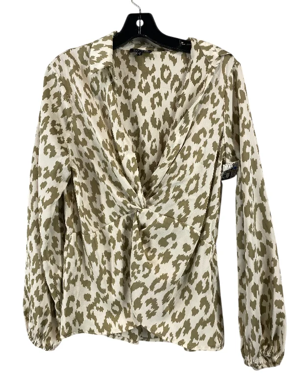 Top Long Sleeve By Pleione In Animal Print, Size: M