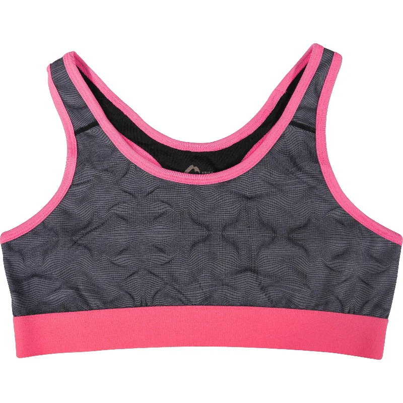 More Mile Girls Running Crop Top - Grey