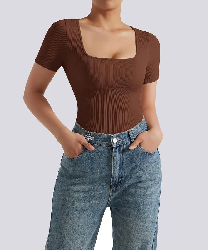 Square Neck Tummy Control Bodysuit