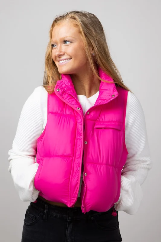 Simply Southern Lightweight Packable Vest for Women in Hot Pink | PP-0224-VEST-PACK-HTPNK