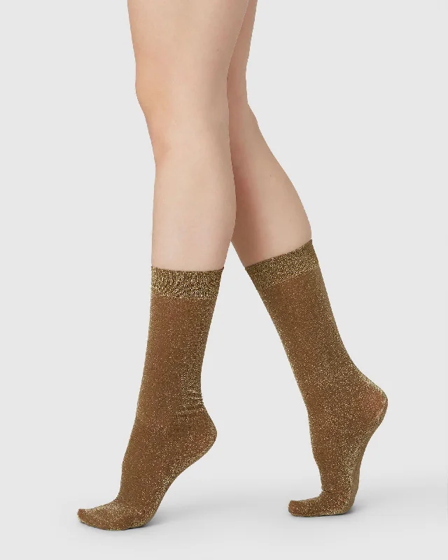 Ines Shimmery Socks - Taupe